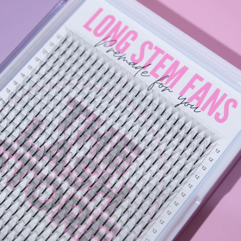 10D Long Stem Premade Lash Fans