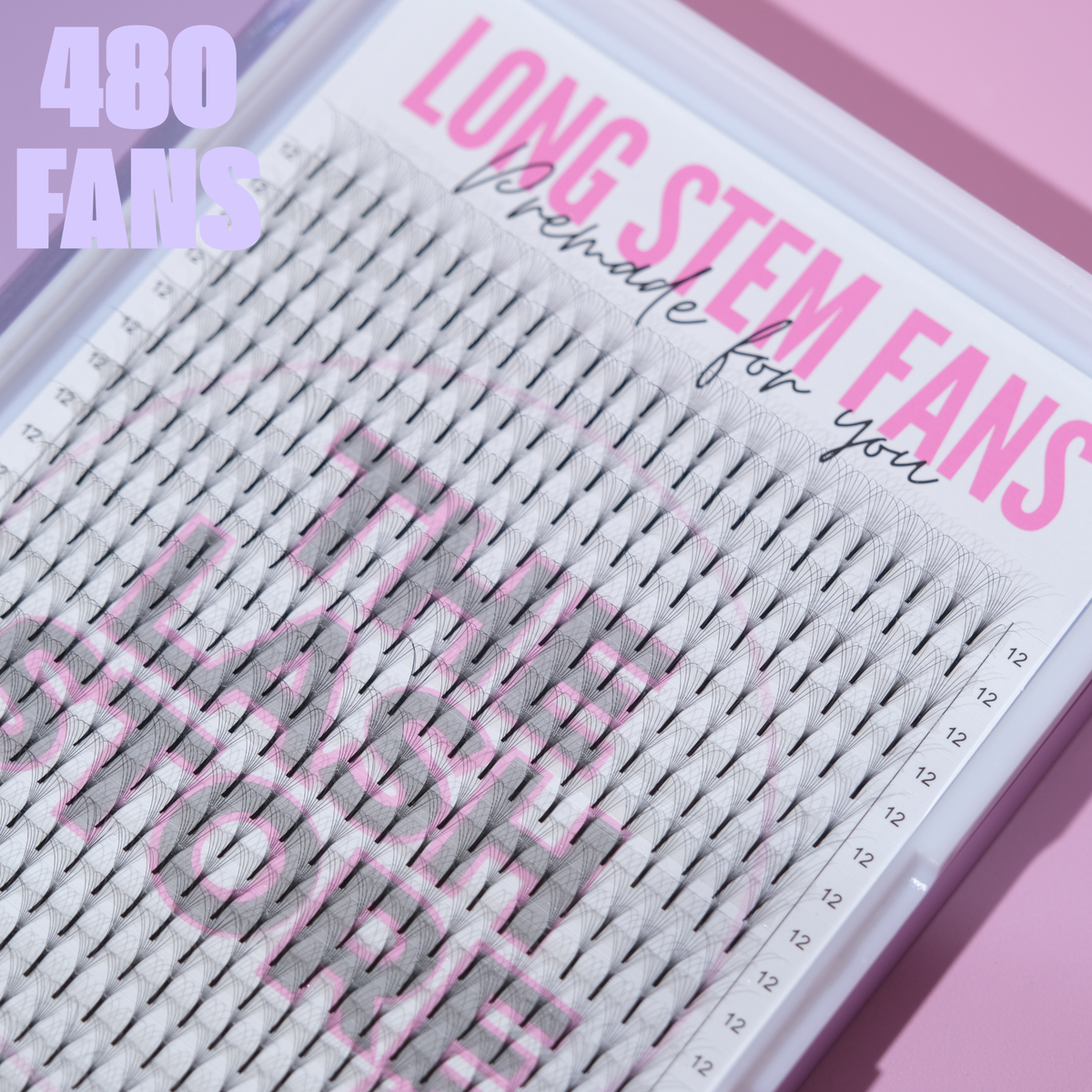 8D Long Stem Premade Lash Fans