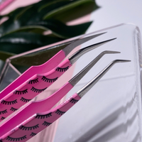 Lash Extension Tweezers - Hot Pink Set