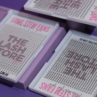 Long stem 3D, 4D, 5D, 8D, 10D premade fans in deep black finish