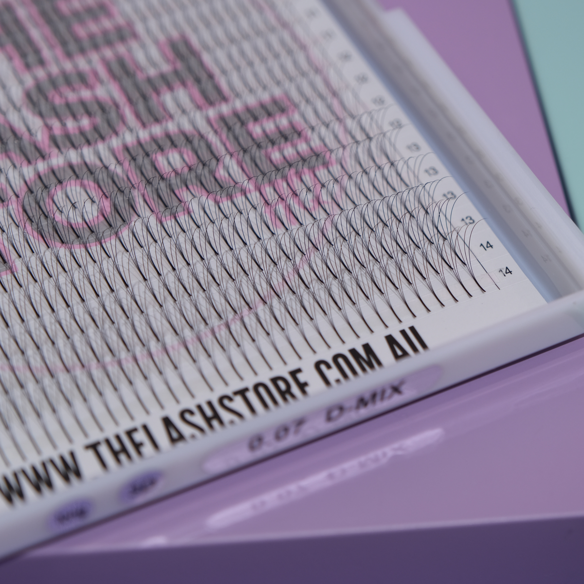 Long stem premade lash fans showing clean pointed bases