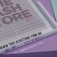 Long stem premade lash fans showing clean pointed bases